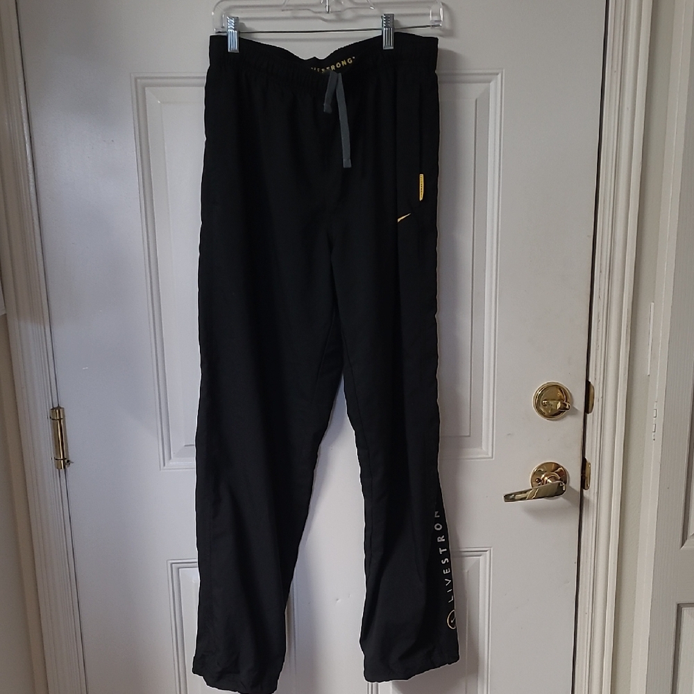 Nike Livestrong Dri-fit Black Joggers with Yellow Accents